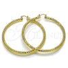 Oro Laminado Extra Large Hoop, Gold Filled Style Diamond Cutting Finish, Golden Finish, 02.170.0242.70