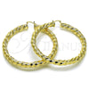 Oro Laminado Extra Large Hoop, Gold Filled Style and Hollow Polished, Golden Finish, 02.170.0475.1.80