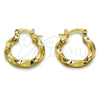 Oro Laminado Small Hoop, Gold Filled Style Twist Design, Polished, Golden Finish, 02.170.0594.20