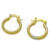 Oro Laminado Small Hoop, Gold Filled Style Matte Finish, Golden Finish, 02.170.0595.20