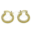 Oro Laminado Small Hoop, Gold Filled Style Diamond Cutting Finish, Golden Finish, 02.213.0247.20