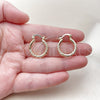 Oro Laminado Small Hoop, Gold Filled Style Diamond Cutting Finish, Golden Finish, 02.170.0598.20