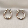 Oro Laminado Small Hoop, Gold Filled Style Diamond Cutting Finish, Tricolor, 02.170.0598.1.20
