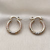 Oro Laminado Small Hoop, Gold Filled Style Diamond Cutting Finish, Tricolor, 02.170.0598.1.20
