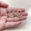 Oro Laminado Small Hoop, Gold Filled Style Twist Design, Diamond Cutting Finish, Golden Finish, 02.170.0599.20