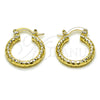 Oro Laminado Small Hoop, Gold Filled Style Diamond Cutting Finish, Golden Finish, 02.213.0154.20