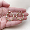 Oro Laminado Medium Hoop, Gold Filled Style Twist and Hollow Design, Polished, Golden Finish, 02.170.0215.30