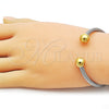 Stainless Steel Individual Bangle, and Ball Polished, Two Tone, 07.138.0022.1