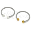 Stainless Steel Individual Bangle, Twist and Ball Design, Polished, Two Tone, 07.138.0022.1 (04 MM Thickness, One size fits all)