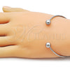 Stainless Steel Individual Bangle, Ball Design, Polished, Steel Finish, 07.138.0031 (02 MM Thickness, One size fits all)
