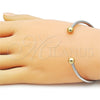 Stainless Steel Individual Bangle, Ball Design, Polished, Two Tone, 07.138.0032