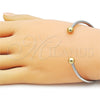 Stainless Steel Individual Bangle, Ball Design, Polished, Two Tone, 07.138.0032 (03 MM Thickness, One size fits all)
