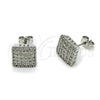 Rhodium Plated Stud Earring, with White Cubic Zirconia, Polished, Rhodium Finish, 02.342.0121.1