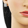 Rhodium Gold Filled Stud Earring, with White Cubic Zirconia, Polished, Rhodium Finish, 02.342.0121.1