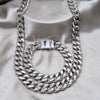 Stainless Steel Necklace and Bracelet, Polished, Steel Finish, 06.63.0310.1.30