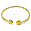 Oro Laminado Individual Bangle, Gold Filled Style Heart Design, Polished, Golden Finish, 07.282.0077