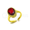 Oro Laminado Multi Stone Ring, Gold Filled Style with Garnet Cubic Zirconia, Polished, Golden Finish, 01.424.0005.1 (One size fits all)