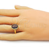 Oro Laminado Multi Stone Ring, Gold Filled Style with Amethyst Cubic Zirconia, Polished, Golden Finish, 01.424.0005.4 (One size fits all)