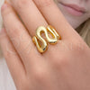 Oro Laminado Elegant Ring, Gold Filled Style Polished, Golden Finish, 01.163.0017 (One size fits all)