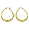 Oro Laminado Medium Hoop, Gold Filled Style Teardrop and Hollow Design, Polished, Golden Finish, 02.122.0092.35