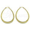 Oro Laminado Medium Hoop, Gold Filled Style Teardrop and Hollow Design, Polished, Golden Finish, 02.122.0092.45