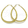 Oro Laminado Large Hoop, Gold Filled Style Teardrop and Hollow Design, Polished, Golden Finish, 02.122.0092.50
