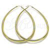 Oro Laminado Extra Large Hoop, Gold Filled Style Teardrop and Hollow Design, Polished, Golden Finish, 02.122.0092.65