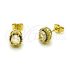 Oro Laminado Stud Earring, Gold Filled Style Cluster Design, Polished, Golden Finish, 02.156.0742