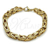 Stainless Steel Fancy Bracelet, Polished, Golden Finish, 03.435.0011.1.09 (Thickness, 9 Inches Length)