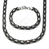Stainless Steel Necklace and Bracelet, Polished, Two Tone, 06.116.0057.4.22