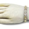 Stainless Steel Fancy Bracelet, Polished, Two Tone, 03.116.0044.1.09 (09 MM Thickness, 9 Inches Length)