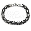 Stainless Steel Fancy Bracelet, Polished, Two Tone, 03.116.0044.2.09 (09 MM Thickness, 9 Inches Length)