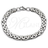 Stainless Steel Fancy Bracelet, Polished, Steel Finish, 03.116.0044.3.09 (09 MM Thickness, 9 Inches Length)