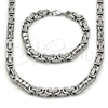 Stainless Steel Necklace and Bracelet, Polished, Steel Finish, 06.116.0067.22