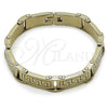Stainless Steel Solid Bracelet, Greek Key Design, Polished, Steel Finish, 03.116.0048.09