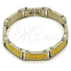 Stainless Steel Solid Bracelet, Jesus Design, Polished, Two Tone, 03.116.0051.09