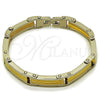 Stainless Steel Solid Bracelet, Polished, Two Tone, 03.116.0056.09
