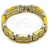 Stainless Steel Solid Bracelet, Polished, Two Tone, 03.116.0058.09