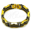 Stainless Steel Solid Bracelet, Polished, Two Tone, 03.116.0060.09