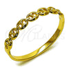 Stainless Steel Individual Bangle, Puff Mariner Design, Polished, Golden Finish, 07.116.0001.1.04