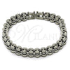 Stainless Steel Fancy Bracelet, Polished, Steel Finish, 03.115.0025.09 (Thickness, 9 Inches Length)