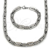 Stainless Steel Necklace and Bracelet, Polished, Steel Finish, 06.363.0064.24