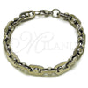 Stainless Steel Fancy Bracelet, Polished, Steel Finish, 03.363.0002.09 (Thickness, 9 Inches Length)