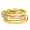 Oro Laminado Multi Stone Ring, Gold Filled Style with White Cubic Zirconia, Polished, Golden Finish, 01.443.0006.07 (Size 7)