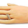 Oro Laminado Multi Stone Ring, Gold Filled Style with White Cubic Zirconia, Polished, Golden Finish, 01.443.0006.08