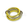 Oro Laminado Multi Stone Ring, Gold Filled Style with White Cubic Zirconia, Polished, Two Tone, 01.443.0006.1.06 (Size 6)