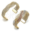 Oro Laminado Individual Bangle, Gold Filled Style Twist Design, Polished, Tricolor, 07.331.0004.1 (20 MM Thickness, One size fits all)
