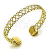 Oro Laminado Individual Bangle, Gold Filled Style Twist Design, Polished, Golden Finish, 07.331.0005 (09 MM Thickness, One size fits all)