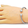 Stainless Steel Individual Bangle, Twist and Ball Design, Polished, Steel Finish, 07.138.0022.2 (04 MM Thickness, One size fits all)