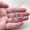 Oro Laminado Huggie Hoop, Gold Filled Style Heart Design, with White Cubic Zirconia, Polished, Golden Finish, 02.195.0374.18